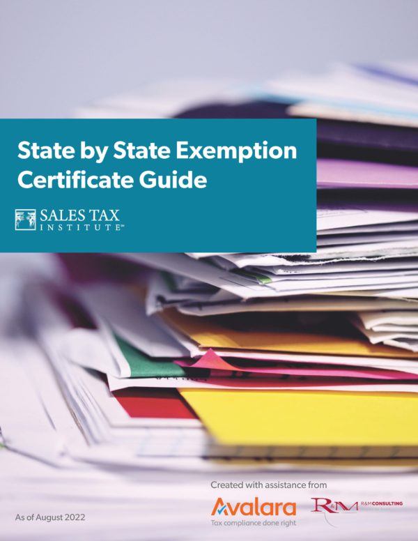 State by State Exemption Certificate Guide Free Download Sales Tax